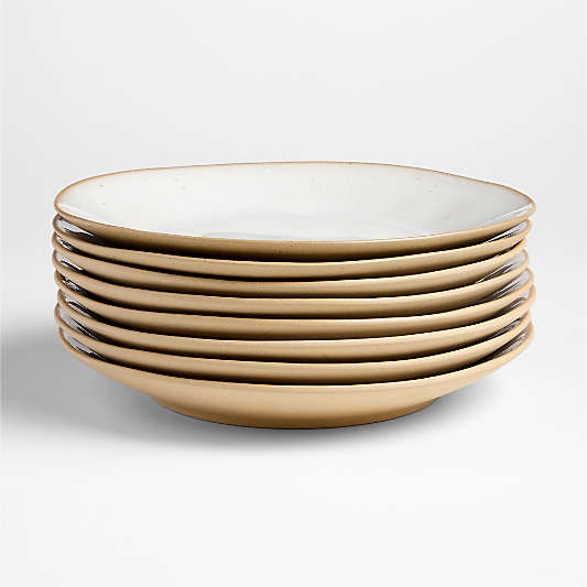 Marin Recycled Natural Stoneware Dinner Plates, Set of 8