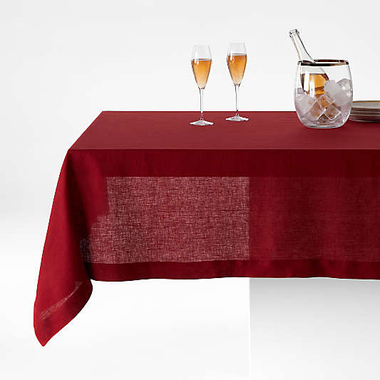 Marin 60"x90" Red Linen Tablecloth