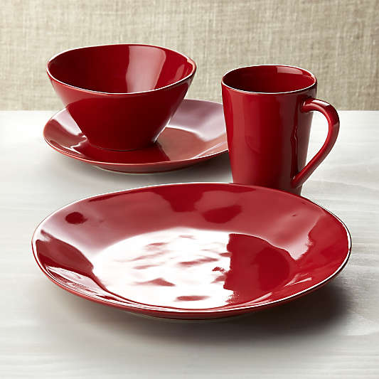 Marin Red 4-Piece Place Setting