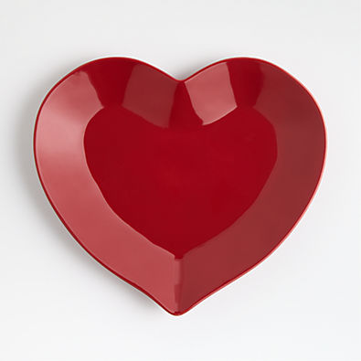View Marin Red Stoneware 13" Heart Platter details