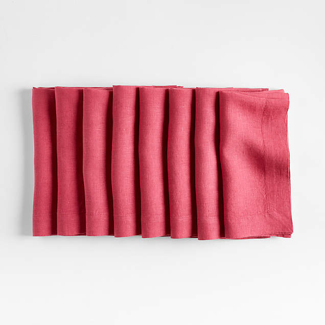 Marin Merlot Red Linen Napkin + Reviews Crate & Barrel
