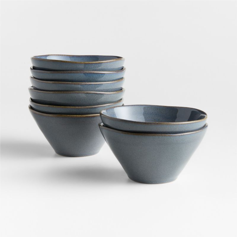 Marin Slate Blue Stoneware Cereal Bowls, Set of 8 - image 0 of 7