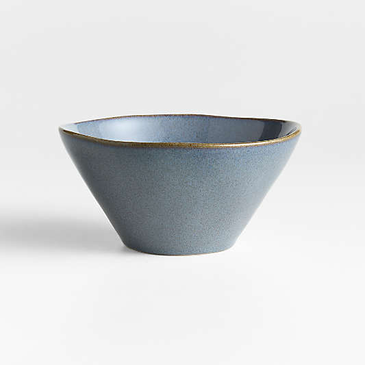 Marin Slate Blue Stoneware Cereal Bowls, Set of 8