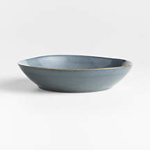Marin Slate Blue Stoneware Low Bowl + Reviews | Crate & Barrel