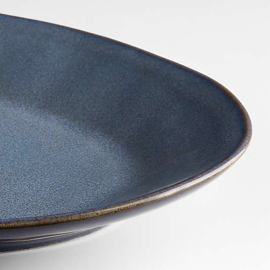 Marin Slate Blue Small Oval Stoneware Platter