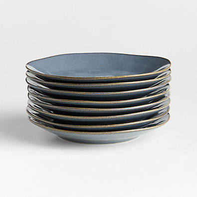 View Marin Slate Blue Stoneware Salad Plates, Set of 8 details