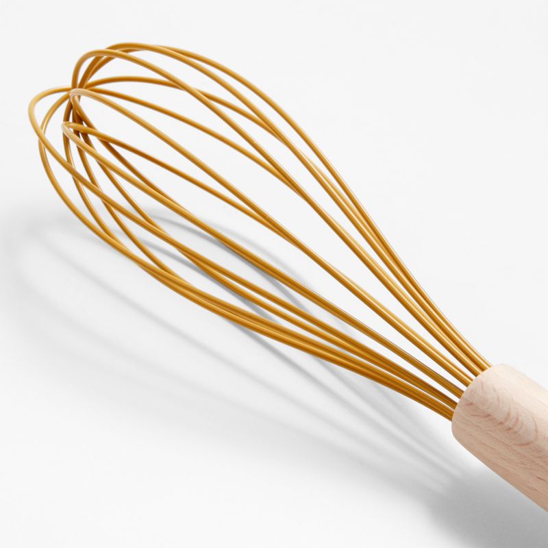 Marin Saffron Yellow Silicone and Wood Whisk - image 3 of 4