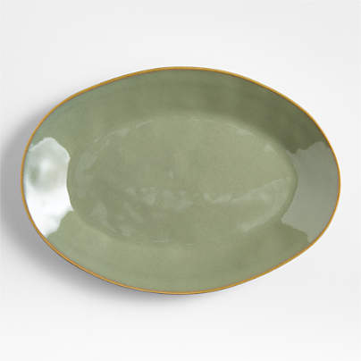 Marin Sage Green Small Oval Stoneware Platter