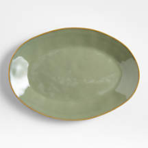 Marin Sage Green Small Oval Stoneware Platter + Reviews | Crate & Barrel