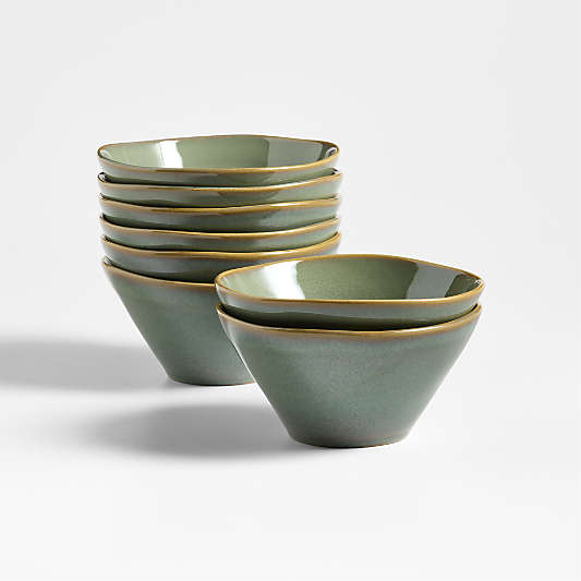 Marin Sage Green Stoneware Cereal Bowls, Set of 8