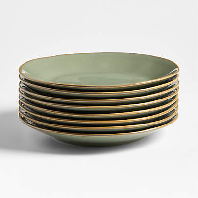 Marin Sage Green Stoneware Dinner Plates, Set of 8