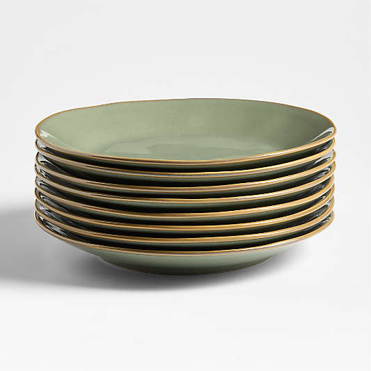 Marin Sage Green Stoneware Dinner Plates, Set of 8