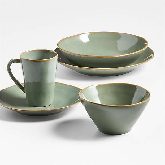 Marin Sage Green Stoneware Low Bowl
