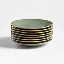 Marin Sage Green Stoneware Salad Plates, Set of 8 + Reviews | Crate & Barrel