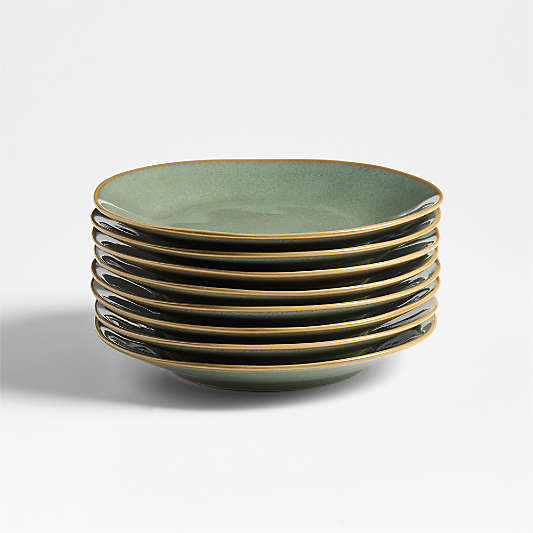 Marin Sage Green Stoneware Salad Plates, Set of 8