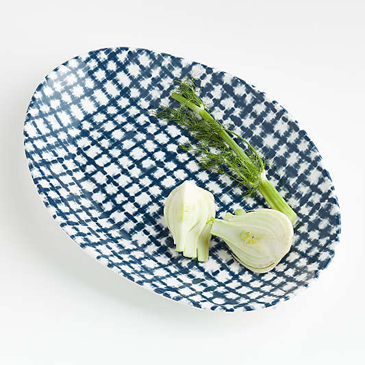 Marin Shibori Melamine Small Oval Platter