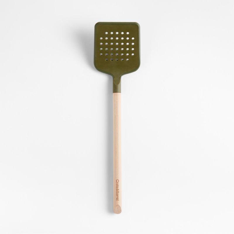 Viewing product image Marin Desert Green Silicone and Wood Slotted Turner - image 1 of 4