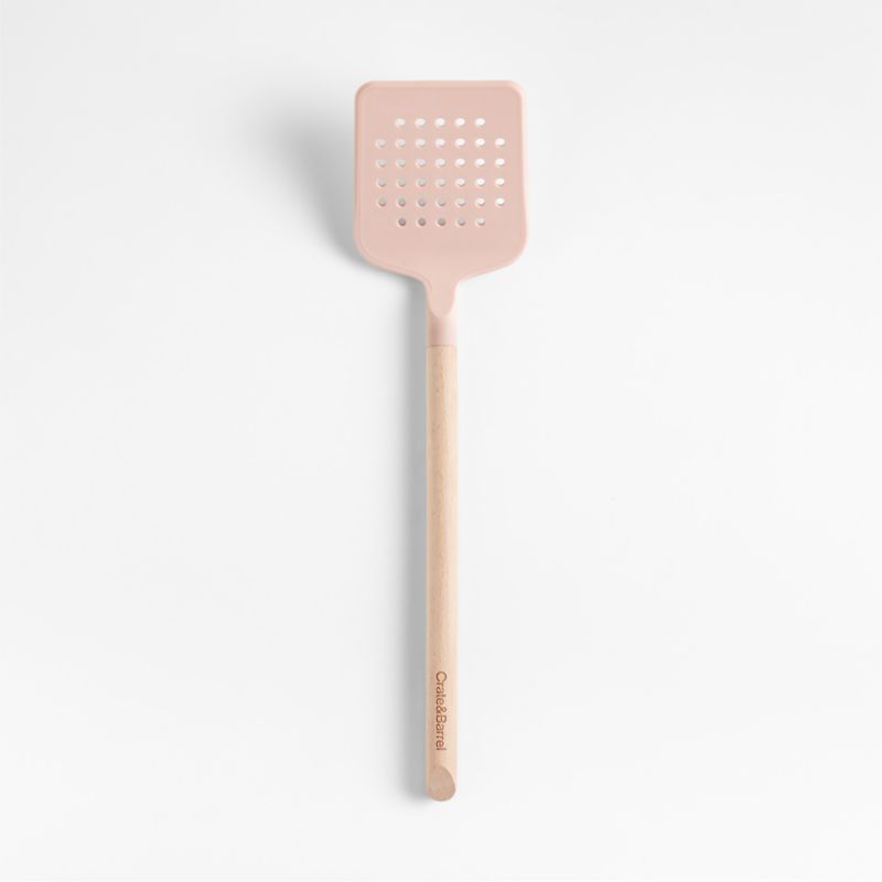 Marin Elegant Pink Silicone and Wood Slotted Turner - image 0 of 4