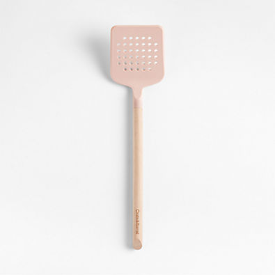 View Marin Elegant Pink Silicone and Wood Slotted Turner details