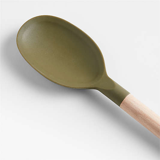 Marin Desert Green Silicone and Wood Spoon