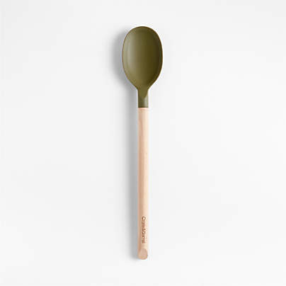 Marin Desert Green Silicone and Wood Spoon