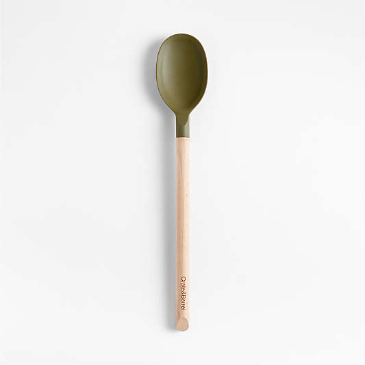 Marin Desert Green Silicone and Wood Spoon