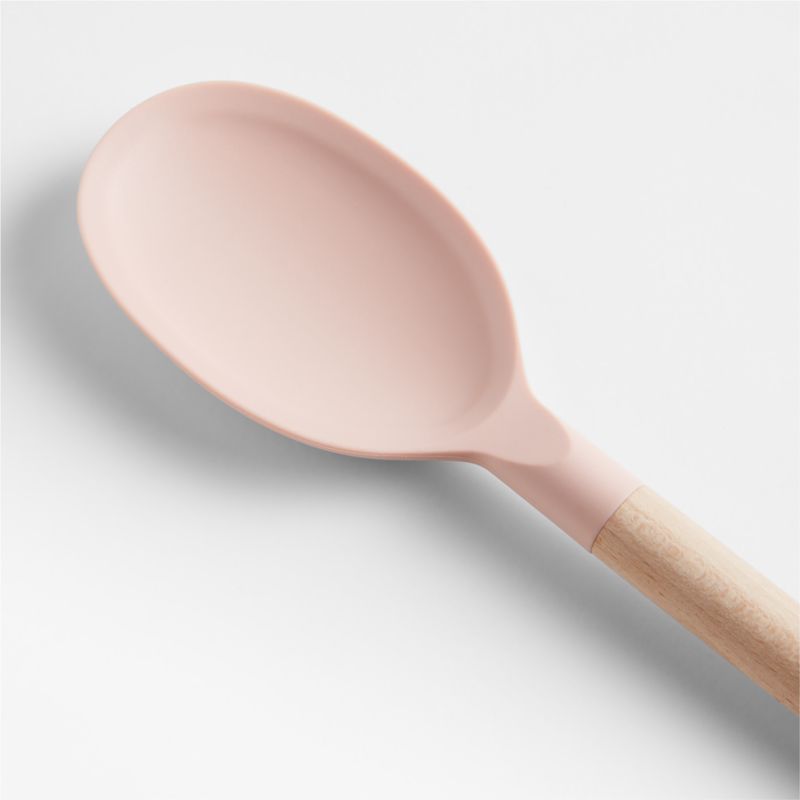 Marin Elegant Pink Silicone and Wood Spoon - image 3 of 4