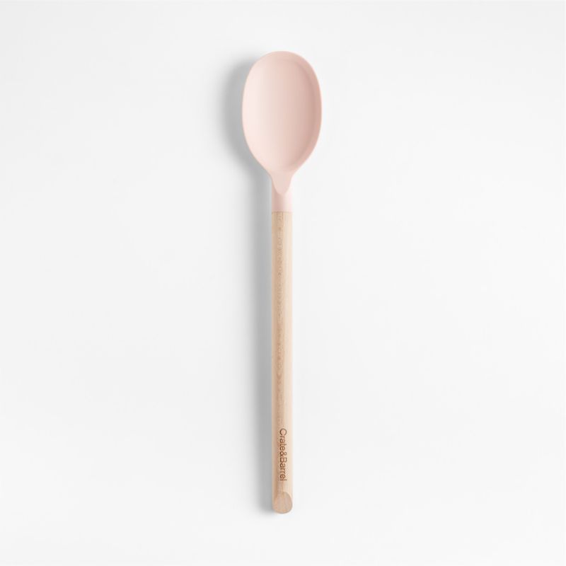 Marin Elegant Pink Silicone and Wood Spoon - image 0 of 4