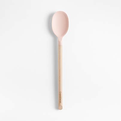 Marin Elegant Pink Silicone and Wood Spoon