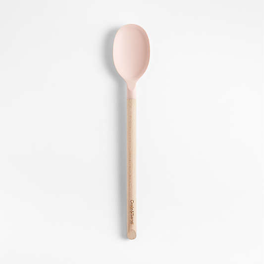 Marin Elegant Pink Silicone and Wood Spoon