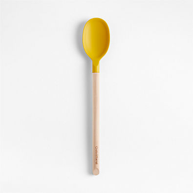 View Marin Saffron Yellow Silicone and Wood Spoon details