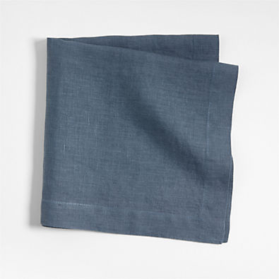 View Marin Slate Blue EUROPEAN FLAX ™-Certified Linen Napkin details