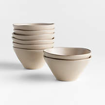 Marin Sand Stoneware Cereal Bowls, Set of 8 + Reviews | Crate & Barrel