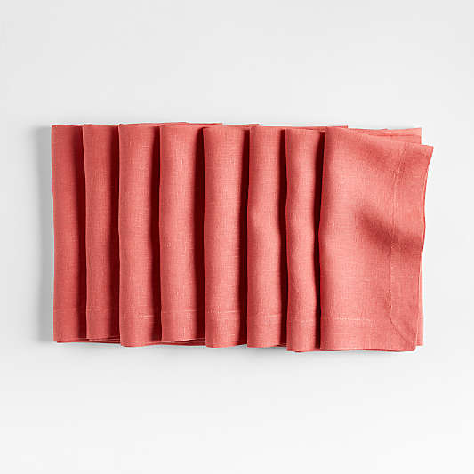 Marin Sienna Pink Linen Napkins, Set of 8