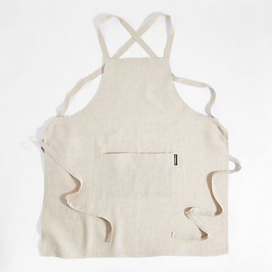 View Marin Natural Tan European Flax ®-Certified Cotton Apron details