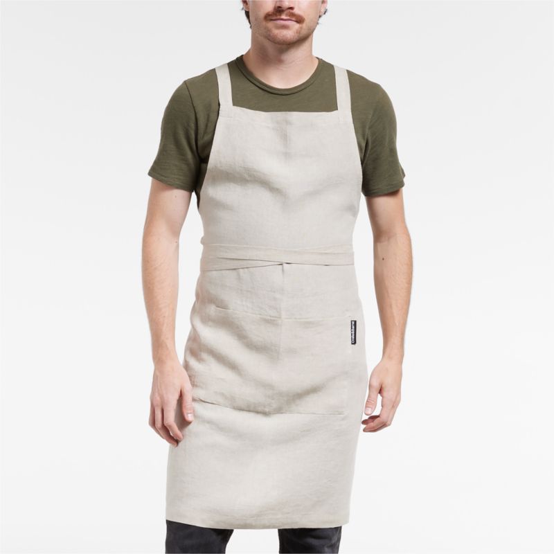 Marin Natural Tan European Flax ®-Certified Cotton Apron