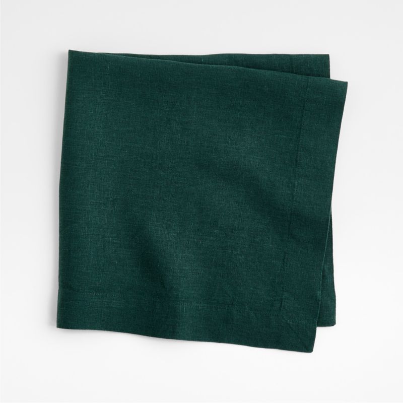 Marin Spruce Green EUROPEAN FLAX ™-Certified Linen Dinner Napkin - image 0 of 5