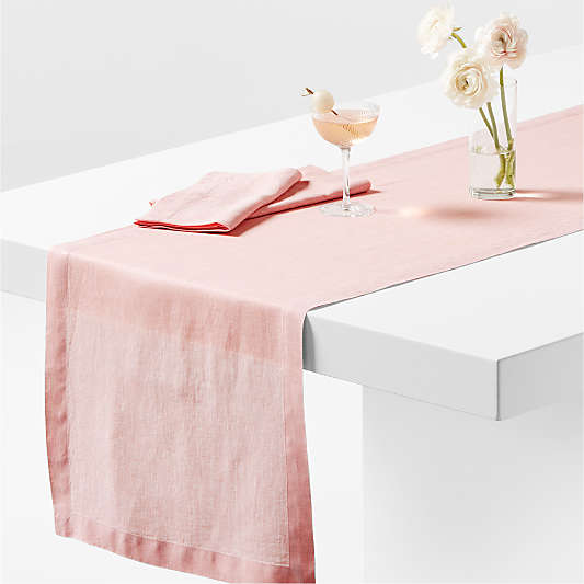 Marin 120" Spring Pink EUROPEAN FLAX â„¢-Certified Linen Table Runner