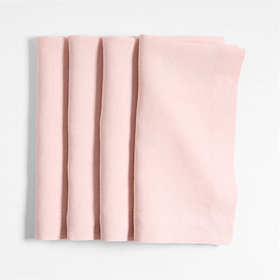 View Marin Spring Pink EUROPEAN FLAX ™-Certified Linen Napkins, Set of 4 details