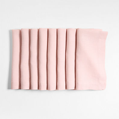 View Marin Spring Pink EUROPEAN FLAX ™-Certified Linen Napkins, Set of 8 details