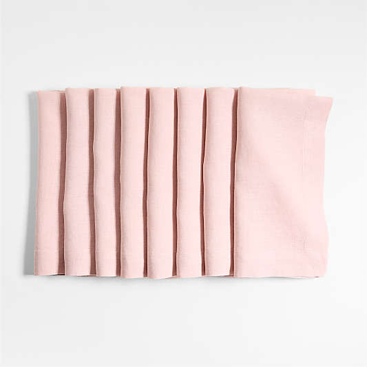 Marin Spring Pink EUROPEAN FLAX â„¢-Certified Linen Napkins, Set of 8