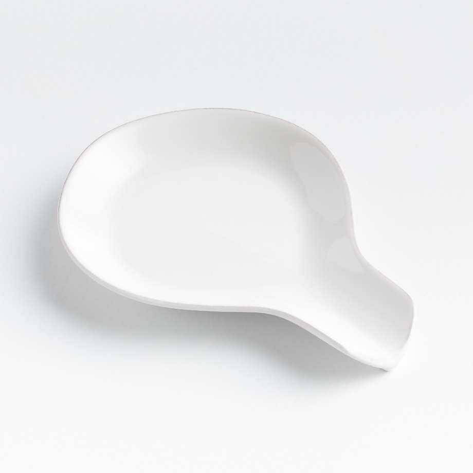 Marin White Stoneware Spoon Rest for Stove + Reviews | Crate & Barrel