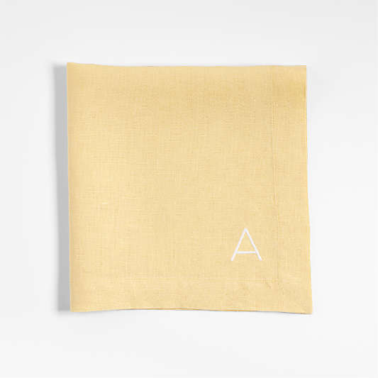 Marin Straw Yellow EUROPEAN FLAX ™-Certified Linen Napkins, Set of 4