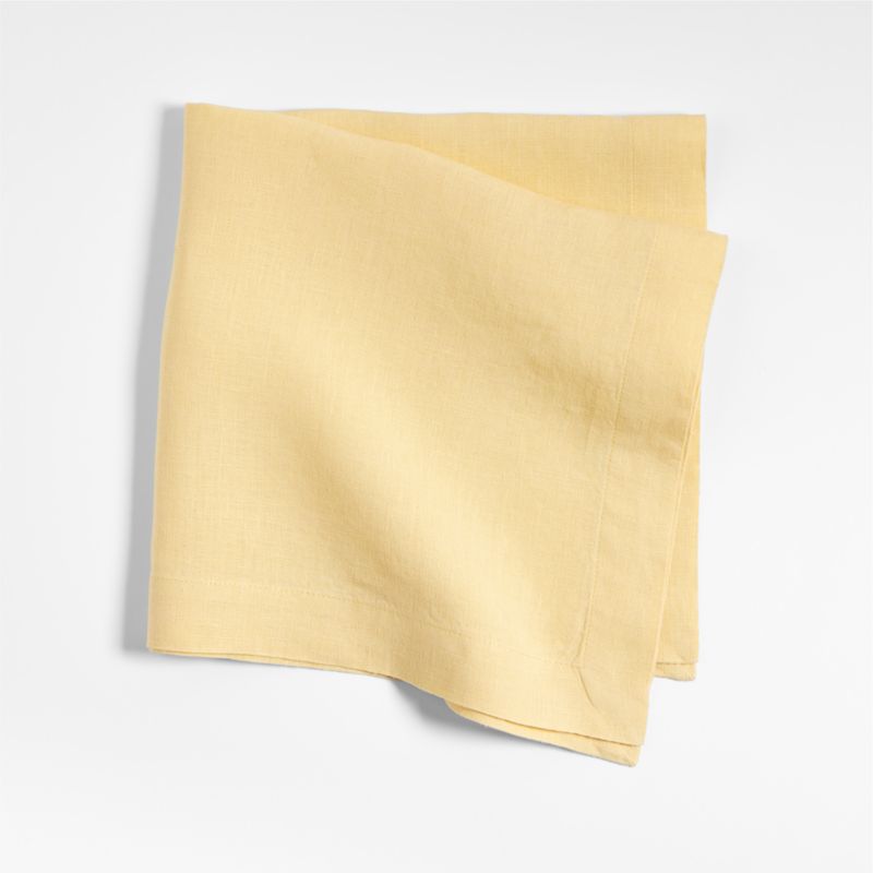 Marin Straw Yellow EUROPEAN FLAX ™-Certified Linen Napkins, Set of 8 - image 1 of 10