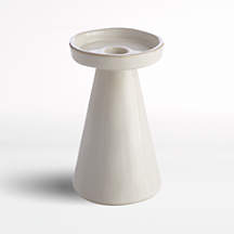 Marin White Large Taper/Pillar Candle Holder + Reviews | Crate & Barrel