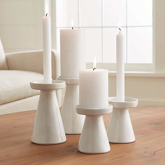 Marin White Taper/Pillar Candle Holders