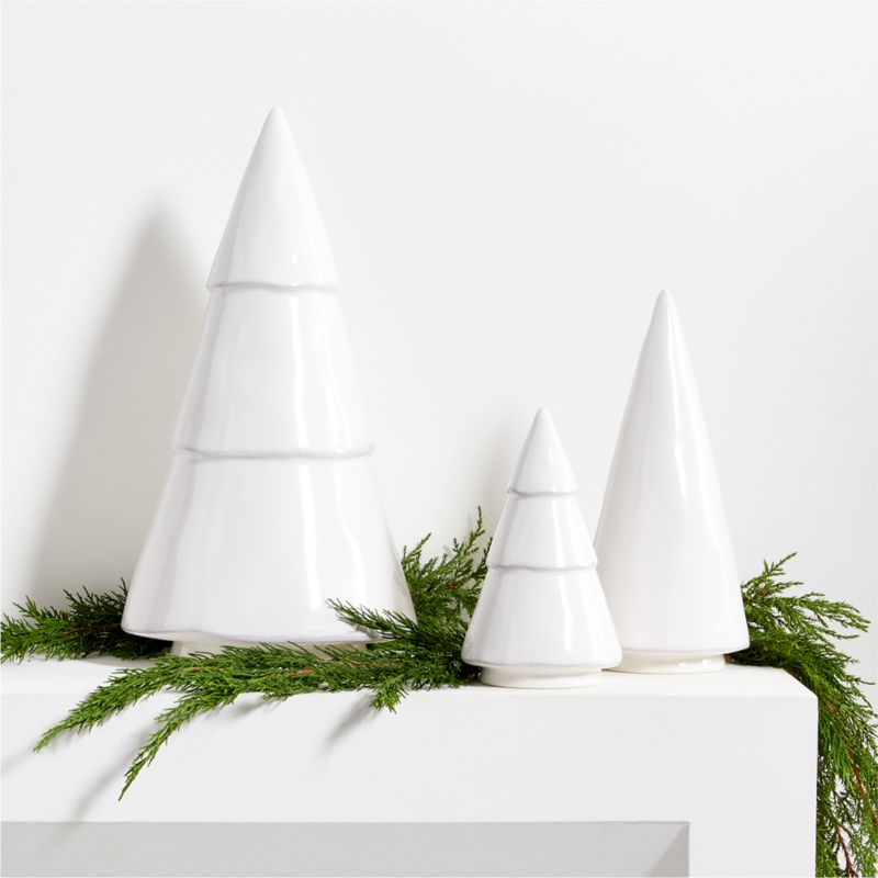 Marin White Ceramic Christmas Trees, Set of 3 - image 7 of 8