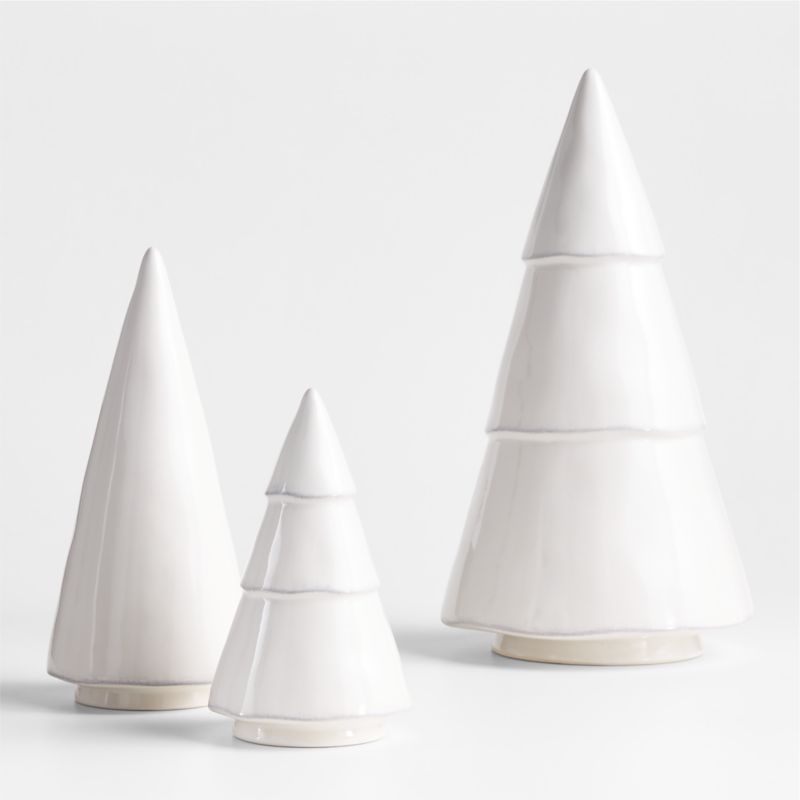 Marin White Ceramic Christmas Trees, Set of 3 - image 0 of 8