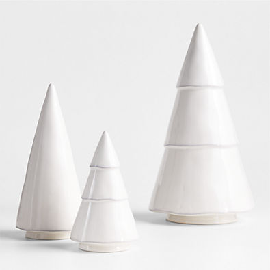 View Marin White Ceramic Christmas Trees, Set of 3 details