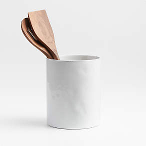 Crate & Barrel White Silicone Spoon